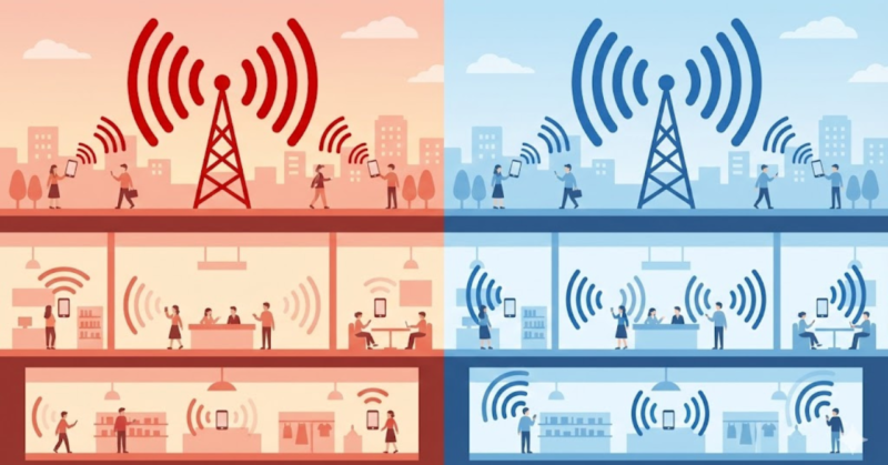 楽天モバイルと日本通信SIMの屋内や地下での通信特性の違い