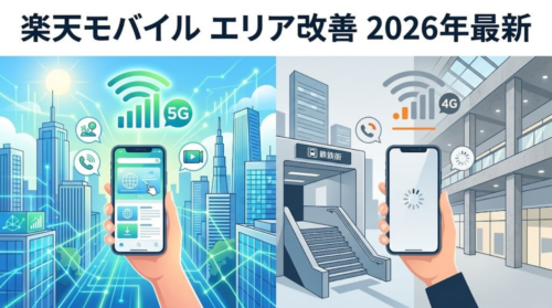 楽天モバイルのエリア改善状況を表したアイキャッチ画像