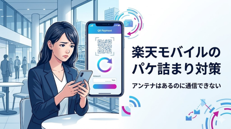 楽天モバイルでアンテナは立っているのに通信できないパケ詰まりのイメージ