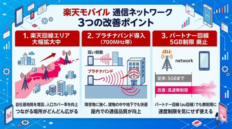 楽天モバイル ローミング問題の改善状況