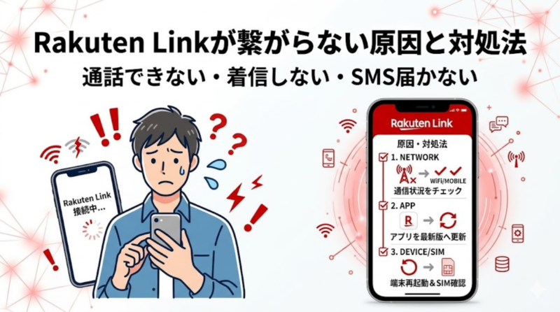 楽天モバイル Rakuten Link 繋がらない 原因と対処法
