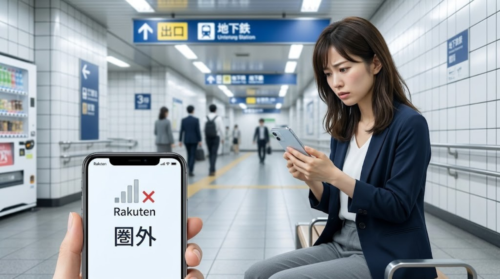 楽天モバイルが地下で圏外になりやすいイメージ画像